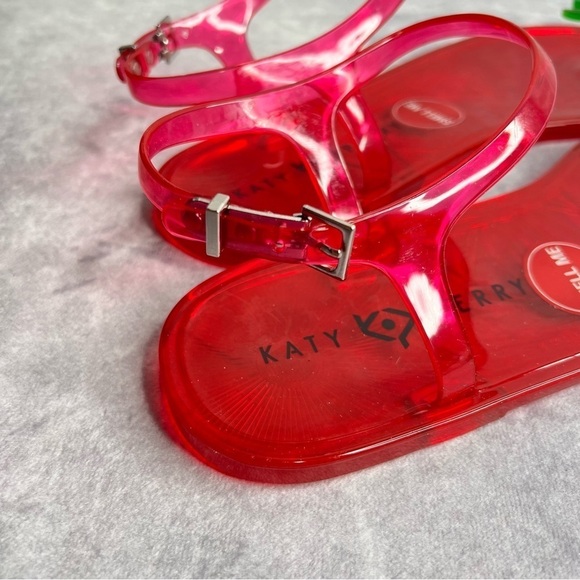 KATY Perry Womens The Geli-Pvc Ankle Strap Palm Tree Sandals Red Size 11 - Picture 5 of 9